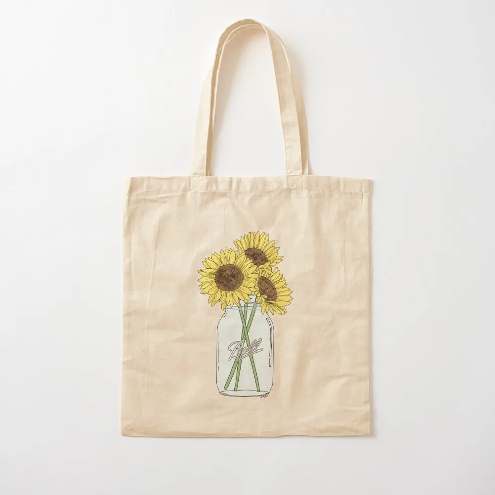 

Mason Jar Sunflowers Tote Bag custom tote bag canvas bags Canvas Tote Bag