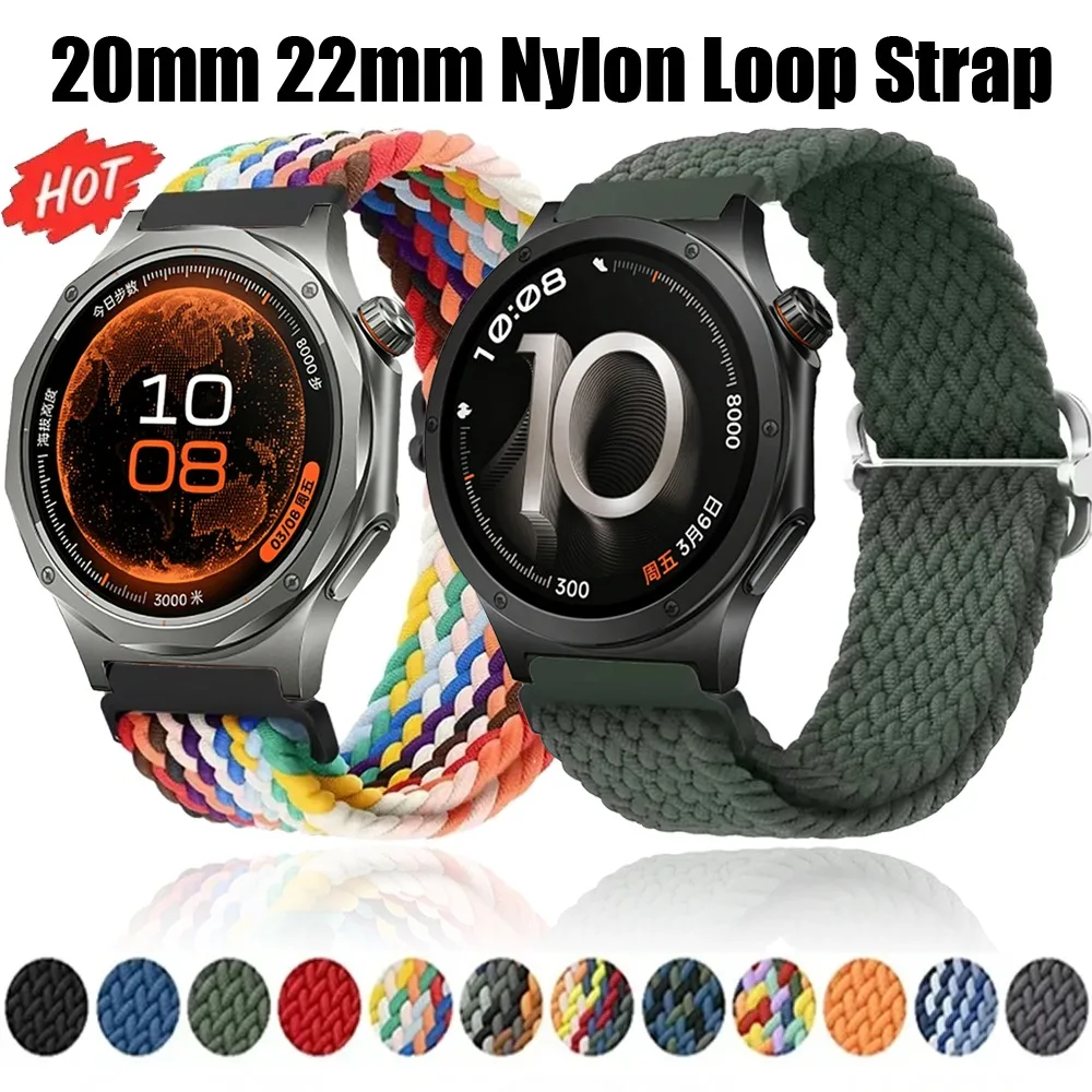 20mm 22mm Nylon Loop Strap for Oppe Watch X3 X2 S Oneplus Watch 4 Lite 3 2R Sports Bracelet for Amazfit Active Max/3-2 Bracelet