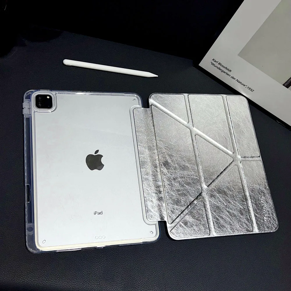 

12.9inch Multi-fold Smart Cover Case for iPad pro 12.9 Compatible with iPad Air 13 M2 M3 TPU+PU Material Protective Tablet Funda