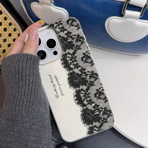 Мятно-зеленый кружевной чехол для iPhone 17 16 15 14 Plus 13 12 11 Pro Max, двухцветный, из ТПУ, модный, защитный