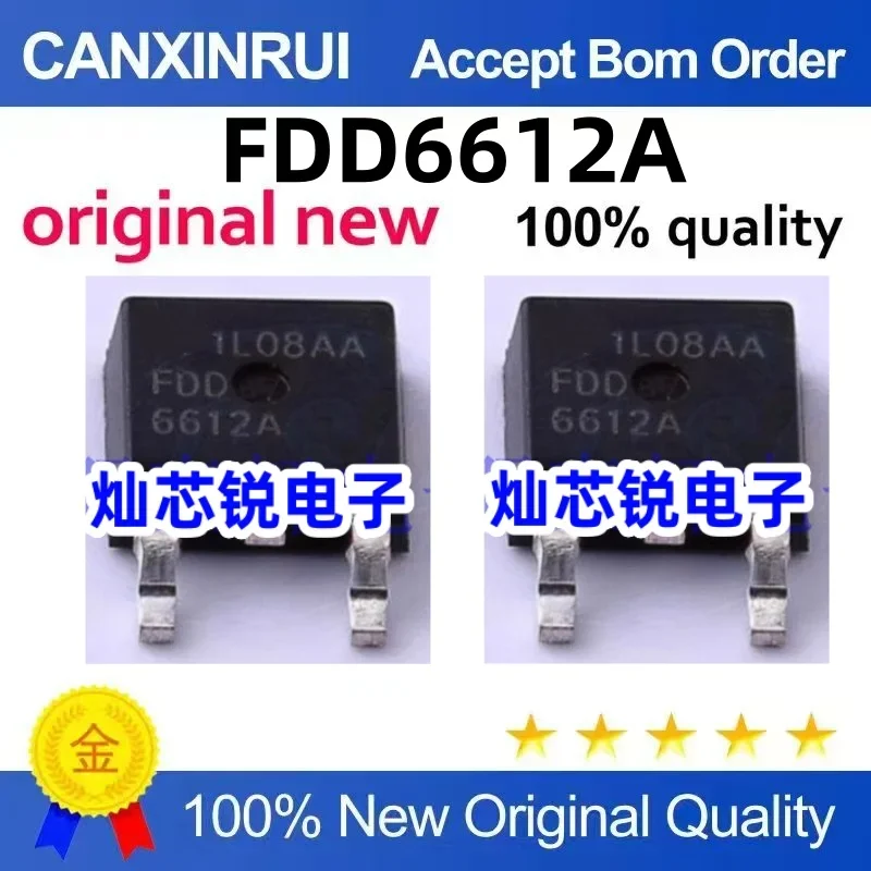 (5-100 pieces) Brand new in stock FDD6612A 6612A TO-252 MOS Field Effect