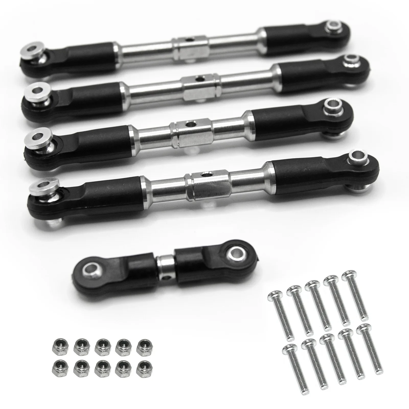 5pcs เหล็ก Turnbuckles Camber Links Toe Links ชุดเชื่อมต่อสําหรับ Arrma 1/7 Infraction Limitless Felony 1/8 Typhon อะไหล่อัพเกรด