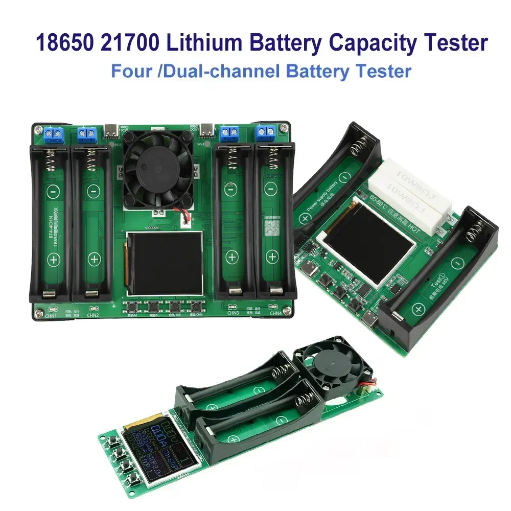 2/4 Channel 18650 Lithium Battery Capacity Tester Digital Battery Power Detector Module 18650 Battery Tester