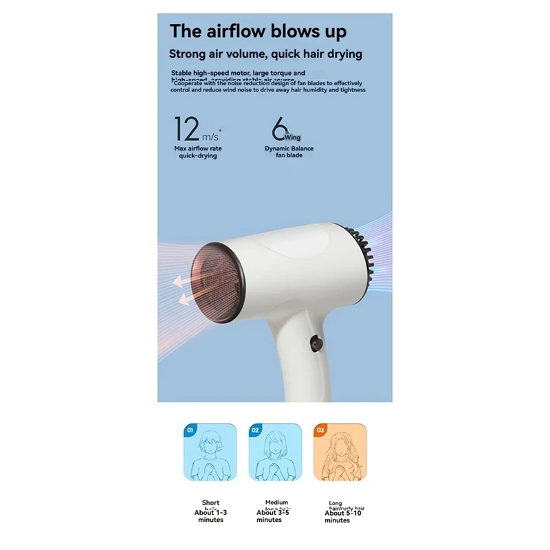 Wireless Charging Hair Dryer Household High-Speed Negative Ion Hair Dryer Cold Hot Wind Wireless Hair Dryer EU Plug B