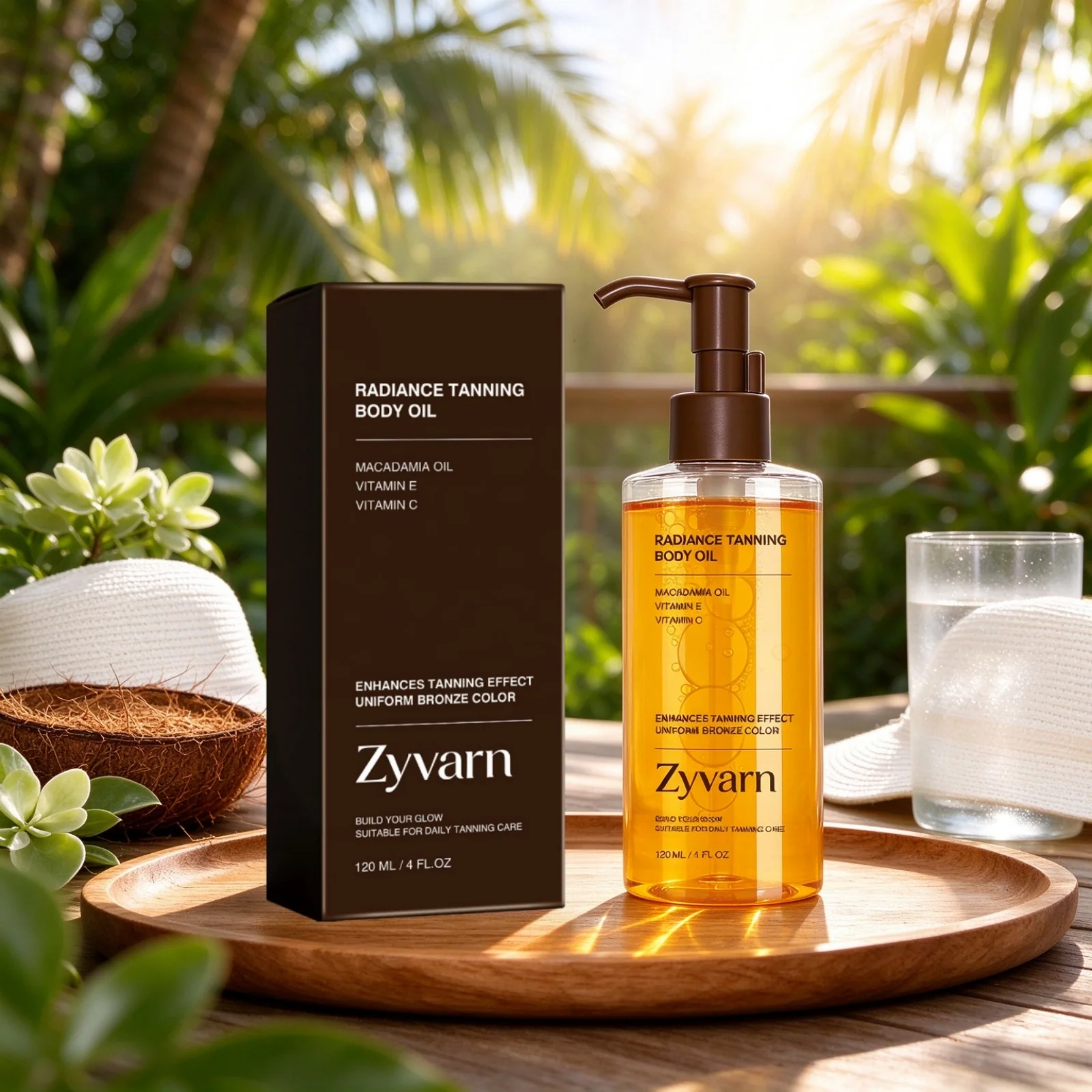 Zyvarn Tanning Body Oil Summer Outdoor Nourishing Long Lasting Moisturizing Even Skin Tone Improve Skin Gloss Summer Tanning Oil