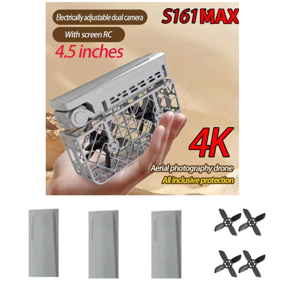 

S161 Max Drone Battery 7.4V 1200mAh, Propeller Blade S161 Max Drone Spare Parts S161 Drone Accessories