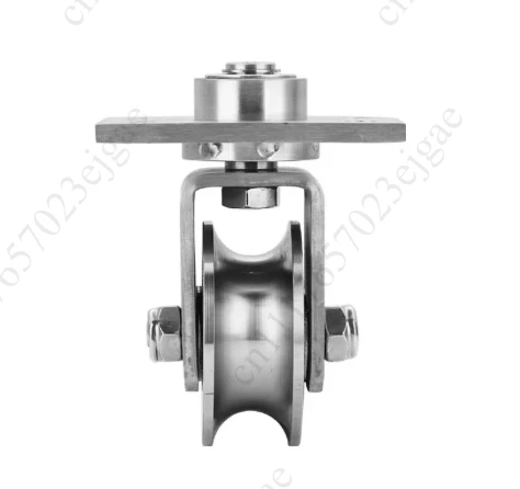 Stainless steel lifting door track wheel - V/U-shaped wheel suitable for wire rope and belt plate applications