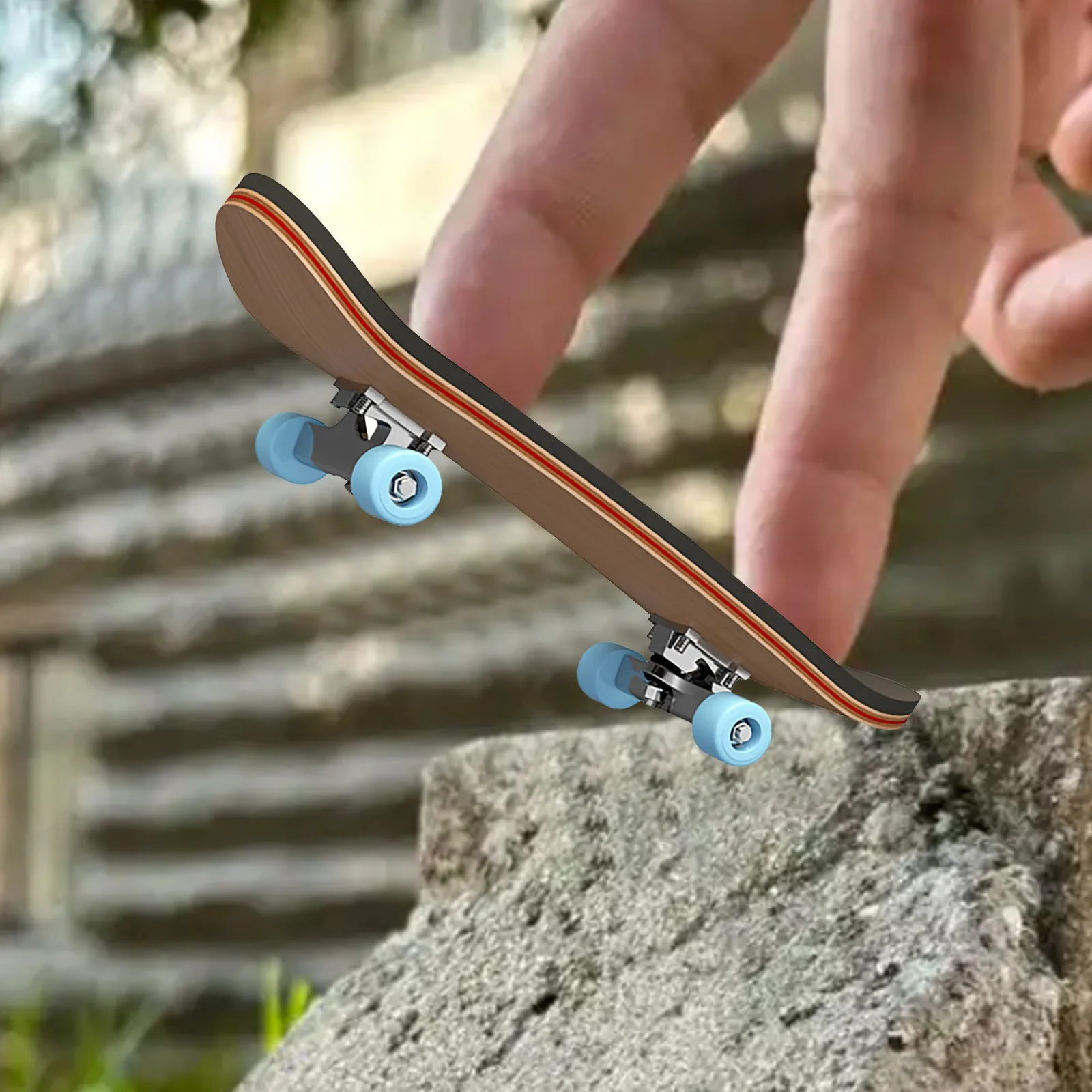 Holz Finger Skateboard Park Mini Finger Skateboard Spielzeug Skateboard Fingerbretter mit Mini Schrauben Fahrer Fingertip Brain Teaser