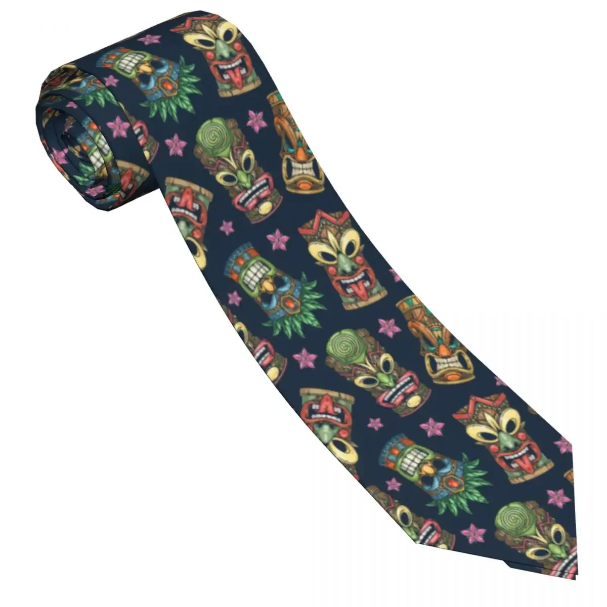 Casual Arrowhead Skinny Tiki Masks Colorful Pattern Necktie Slim Tie For Men Man Accessories Simplicity  Party mal 