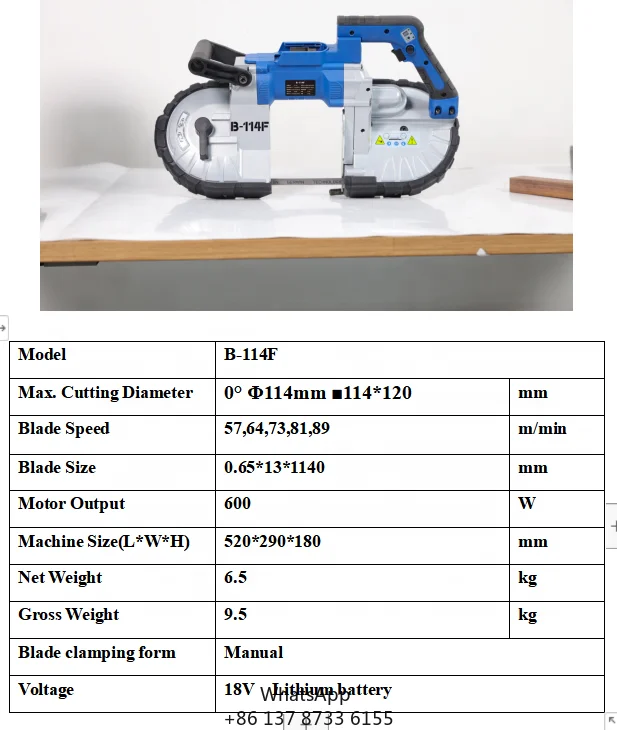 

Mini Hand Held Band Saws Metal Cutting Bandsaws Small Portable Band Saw Machine Portaband Saw B-114F