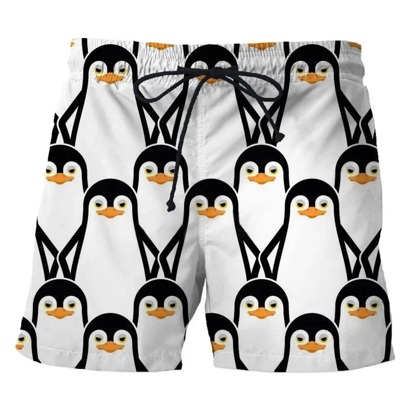 

Printed Penguin 3D Men's Short Pants Fashion Hawaii Beach Shorts Cool Casual Summer Quick Dry Animal Pattern Sports Shorts Male