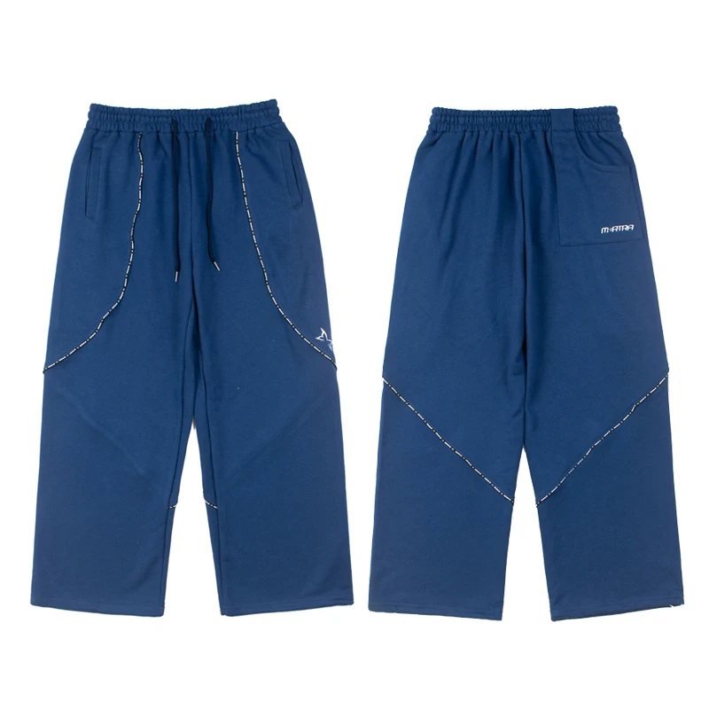 

2026 American Trend Mertre Casual Pants Men Women Loose Splice Pocket Letters Embroidered Sweatpants