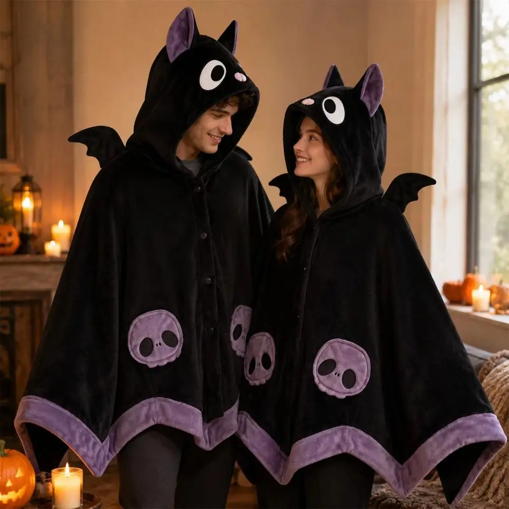 Ultra-Soft Plush Wearable Blanket Warm Cozy Loose Cape Cut Lazy Cape Shawl Lightweight Easy-Wear Structure Cloak Home Lounge