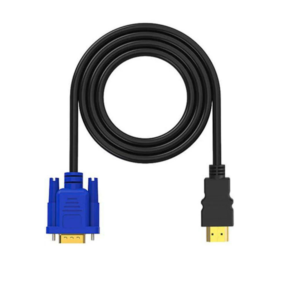 Cable adaptador de vídeo macho de ancho de banda alta a VGA DSUB macho para PC TV Monitor de ordenador 1 8 metros negro Triple blindado