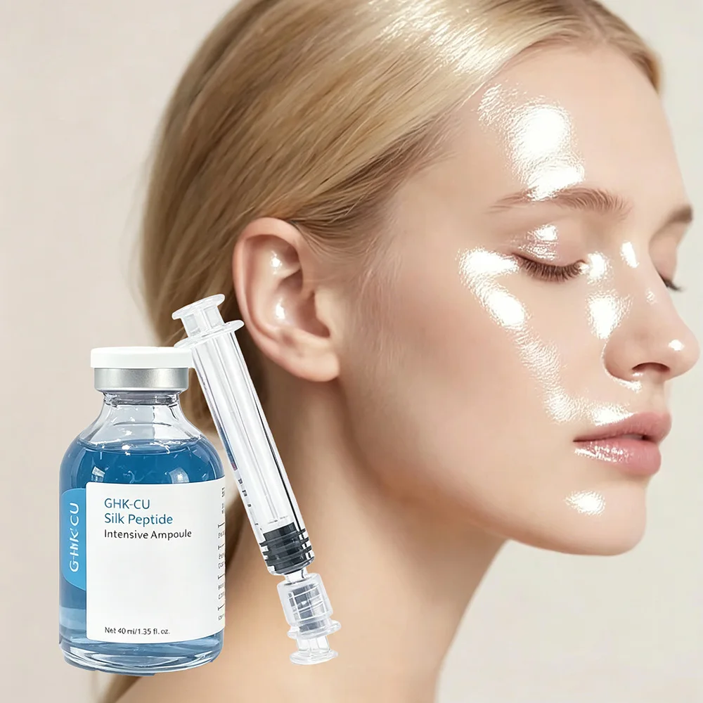 GHK-Cu Blue Copper Silk Peptide Ampoule Serum, Firming Moisturizing, Elasticity & Barrier Repair