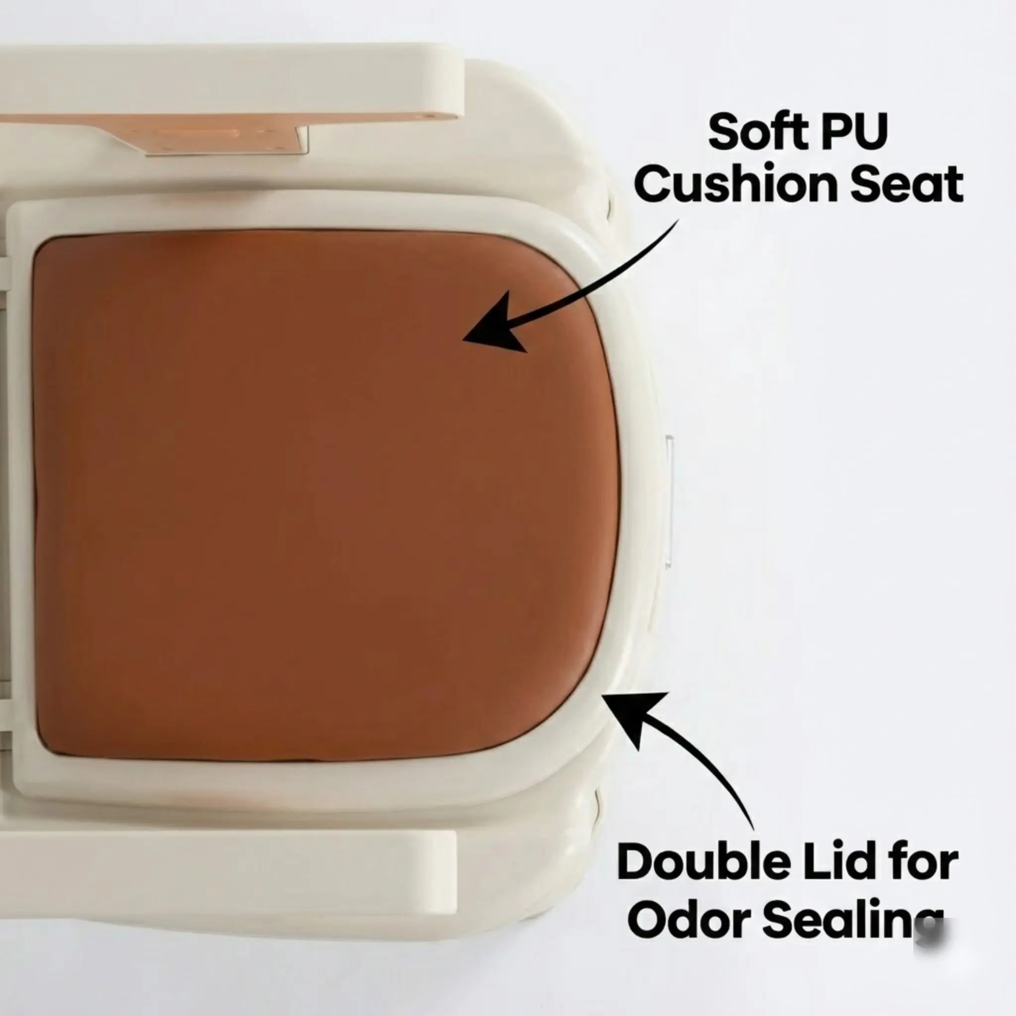 كرسي مرحاض محمول للعناية المنزلية بجانب السرير مع مقعد وسادة من البولي يوريثان وغطاء مانع للتسرب للرائحة