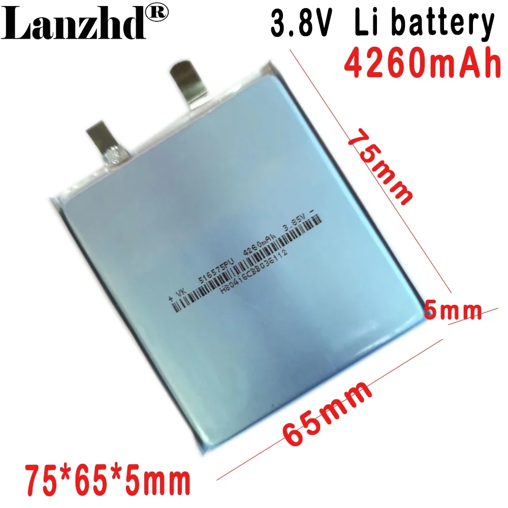 516575 polymer Lithium battery 3.8V 4260MAH For mobile phone built-in electric tablet Smart speaker navigation  electronics