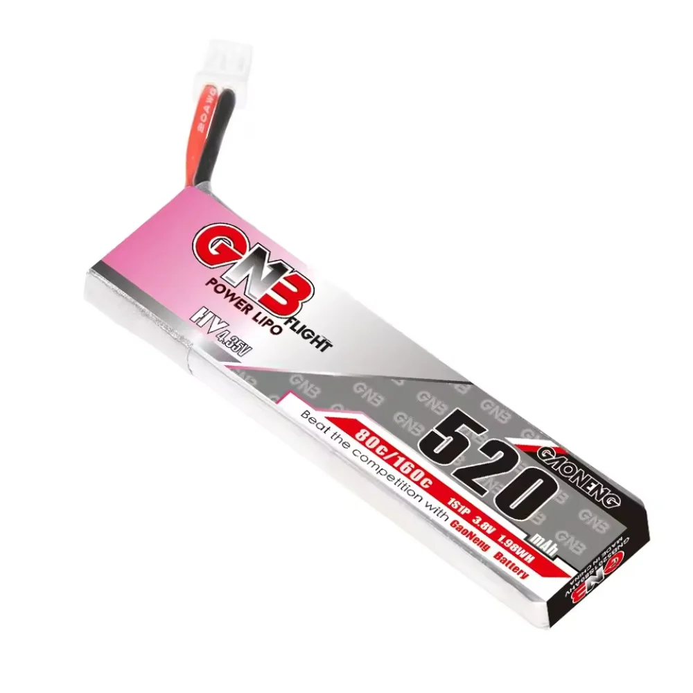 بطارية ليبو Gaoneng GNB 1S 520mAh 80C/160C 3.8V مع قابس PH2.0 لطائرة Tinyhawk Kingkong LDARC TINY7 RC بدون طيار