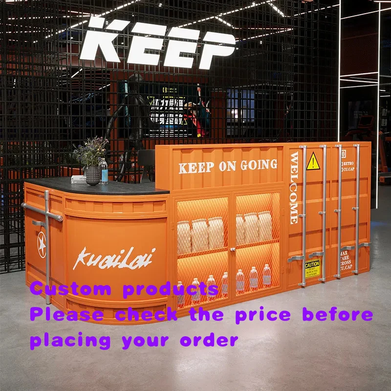 custom.Industrial Wind Bar Cashier Iron Commercial Furniture Gym Milk Tea Shop Restaurant Corner Front Desk