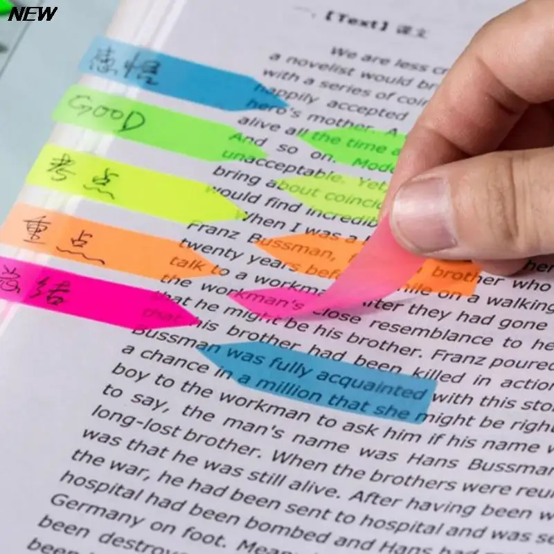 100 fogli fluorescenza colore autoadesivo Memo Pad note adesive segnalibro segnalibro Memo Sticker carta forniture scolastiche per ufficio