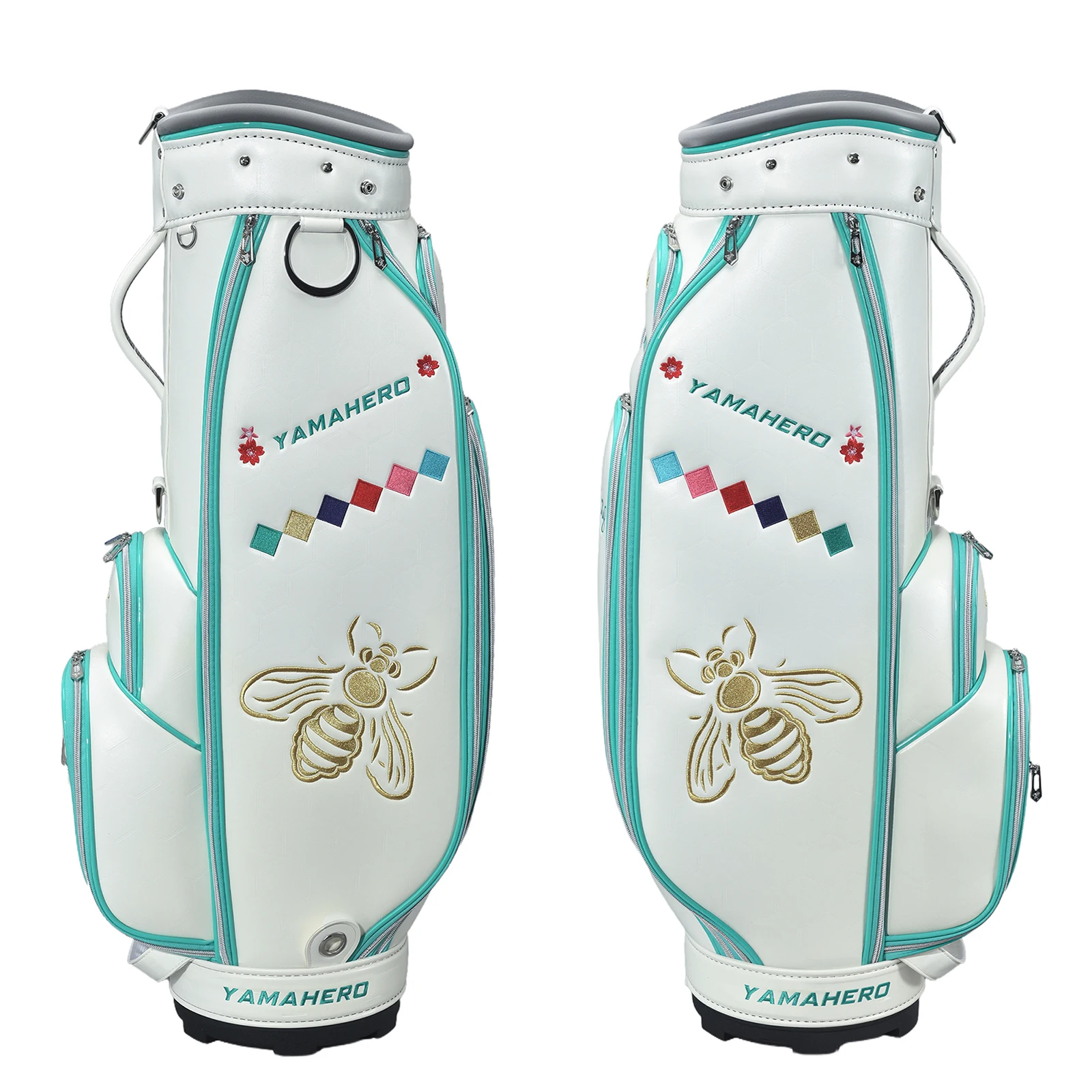 YAMAHERO Stylish Mint Women's Golf Stand Bag, Lightweight, Dual Straps, Large Pockets, Durable & Water Resistant