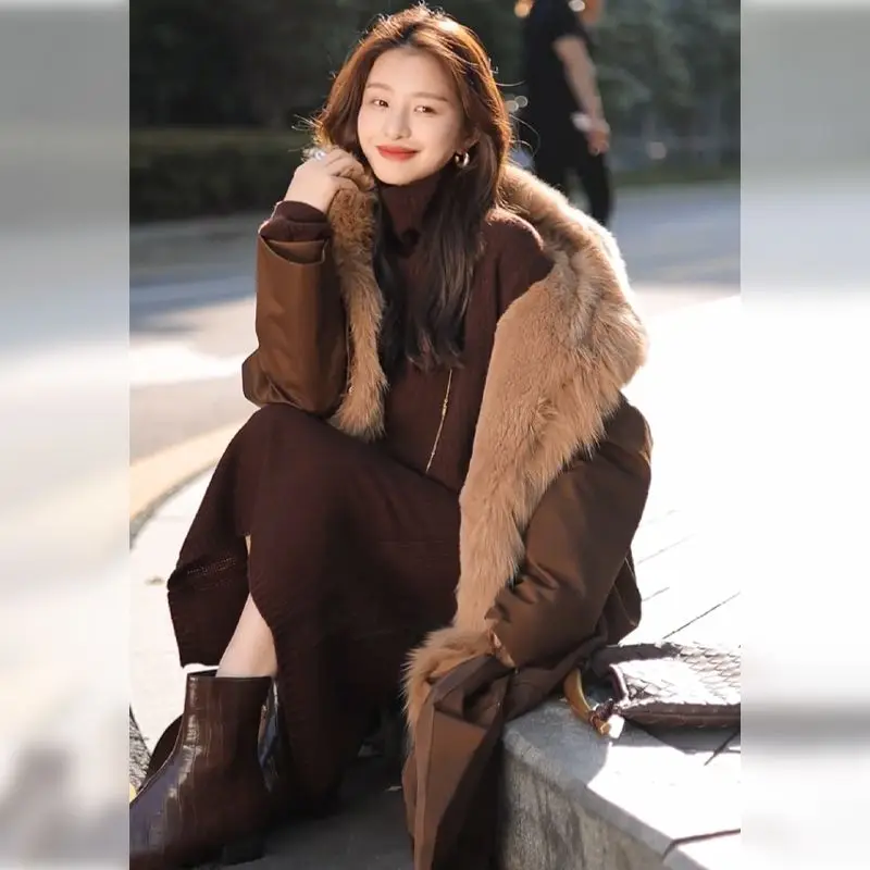 High-end Imitation Fox Fur Coat Women's Autumn and Winter New High-end Medium and Long Fur Coat Age Reducing Casual Loose Jacket