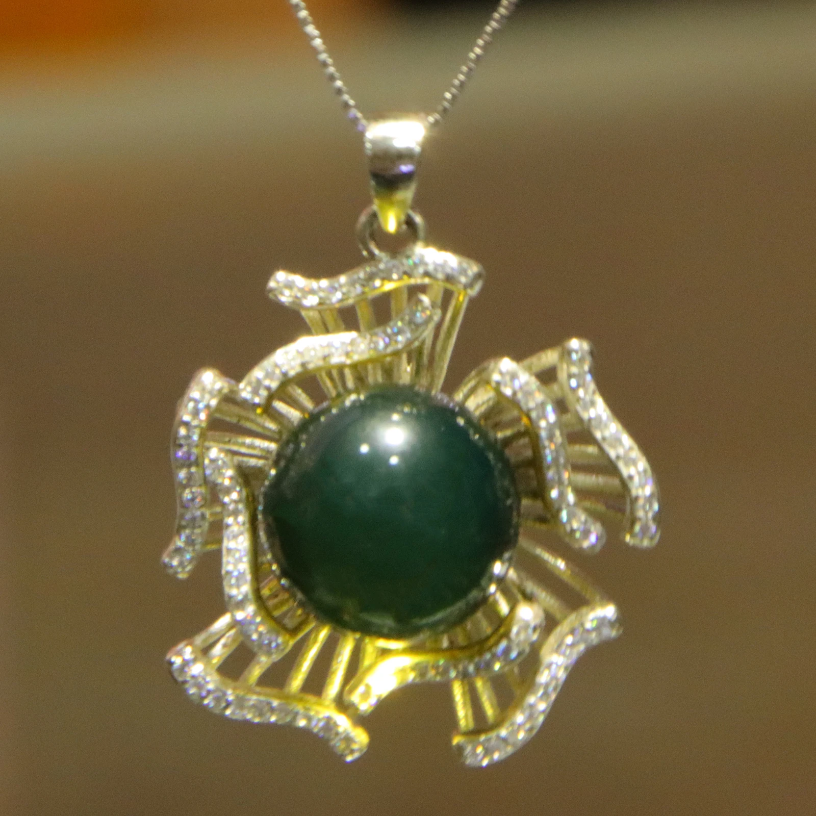 

13mm Natural Dominican Blue Amber Pendant With Stone, 925 Sterling Silver Chain, Floral Pattern Necklace, Suitable For Women