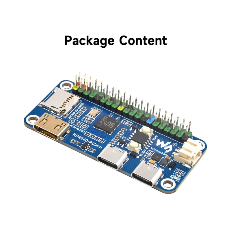 Waveshare  RP2040-PiZero Development Board, Based On The Raspberry Pi RP2040 Dual-core Processor, 264KB SRAM And 16MB Onboard