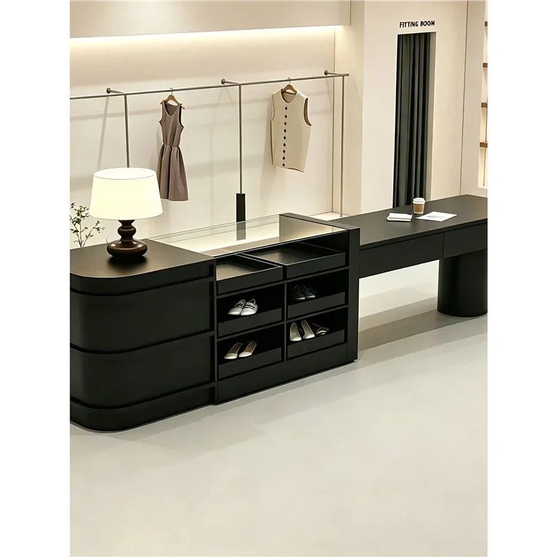 Light luxury clothing store Nakajima Taiwan ornament table display table shopping mall shoe bag jewelry medium antique glass