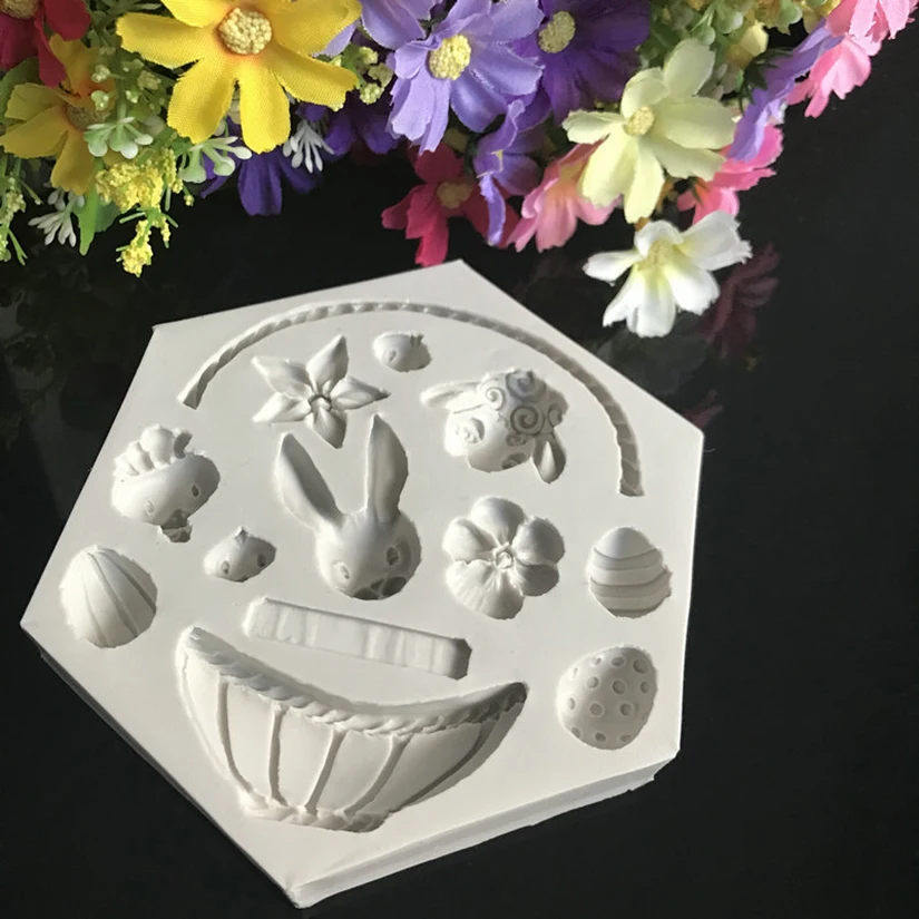 Easter Bunny Silicone Mold Fondant Cake Decorating Tools Candy Chocolate Gumpaste Mold