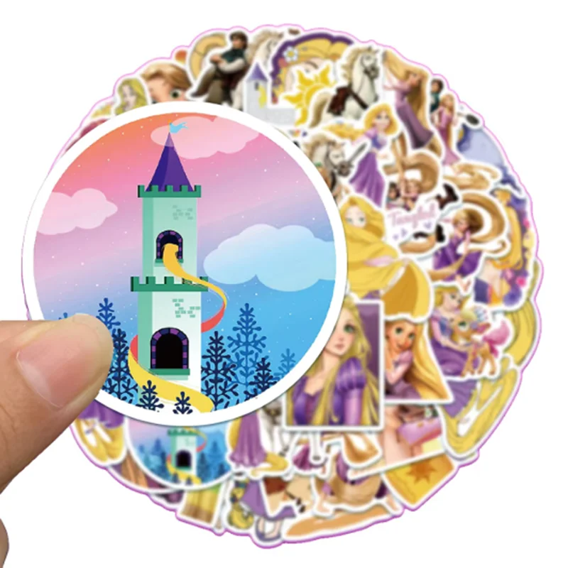 10/50PCS Disney Cartoon Movie Tangled Rapunzel Stickers DIY Phone Guitar Laptop Phone Fridge wardrobe Graffiti Decals Fun Kid