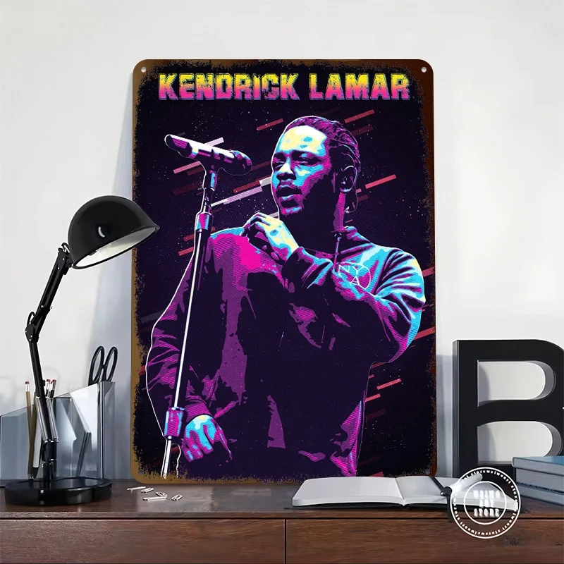 Kendrick Lamar Retro 3D Texture Metal Poster Customized Wall Art Tin Sign Gift for Mancave Modern Home Decoration Luxury Decor