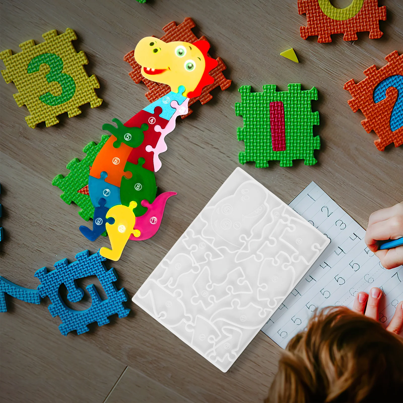 

Silicone Dinosaur Puzzle Mold 1 Piece DIY Epoxy Mold for Detailed Resin Casting Great for Personalized Gift Creations