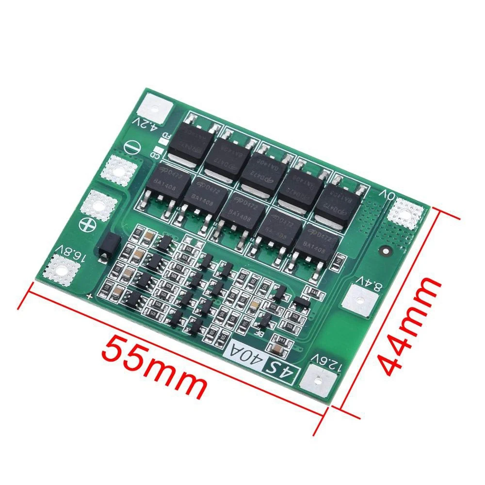 B04C-4S 40A 18650 Li-Ion Lithium Battery Charger PCB Board BMS Protection Module for Drill Motor 14.8V 16.8V Lipo Cell Module