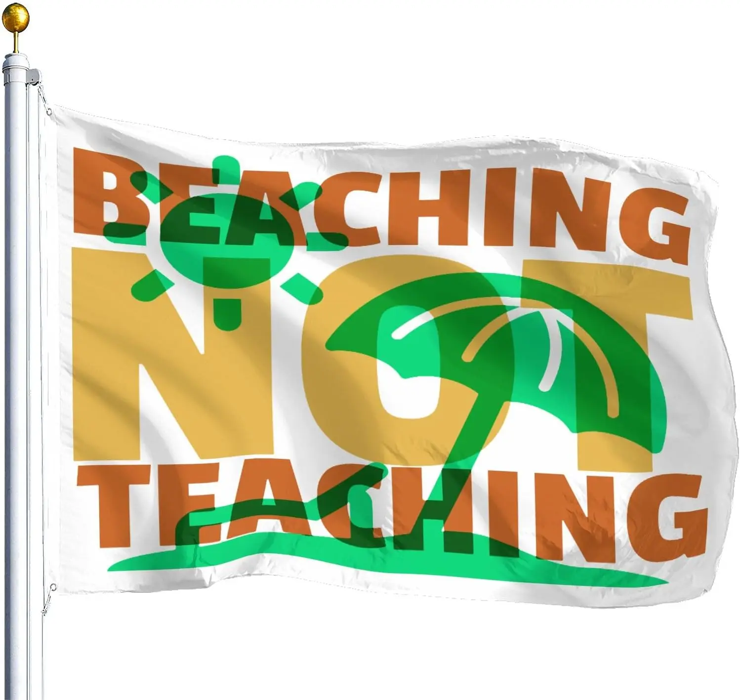 Flagicts 100% Polyester Beaching Not Teaching Flags