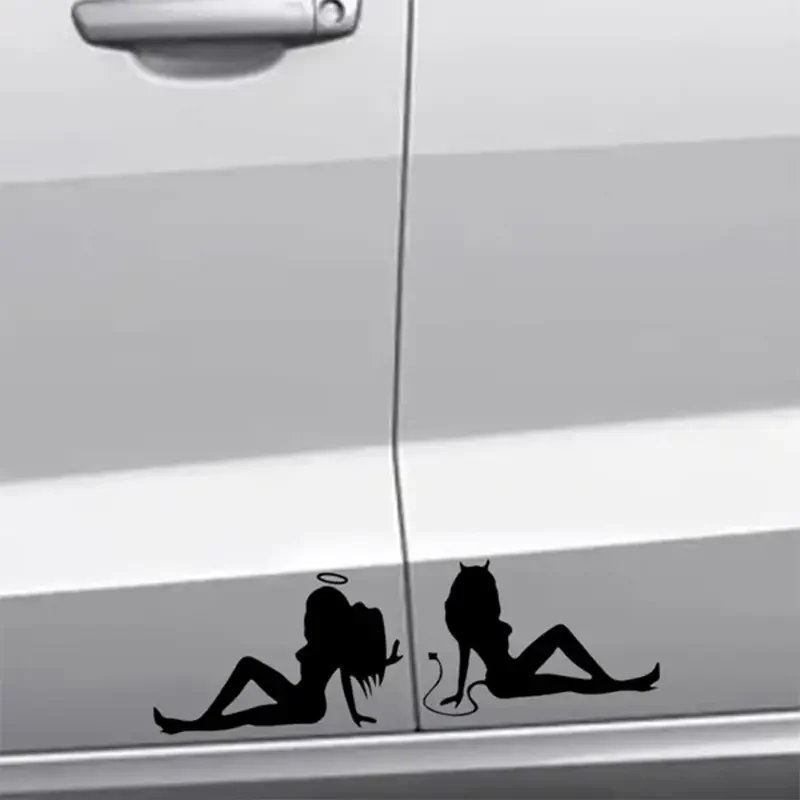 Devil and Angel Cartoon Figure Graphic Car Stickers for Laptop Water Bottle Phone Car Truck Van SUV Motorcycle Vehicle Paint Win