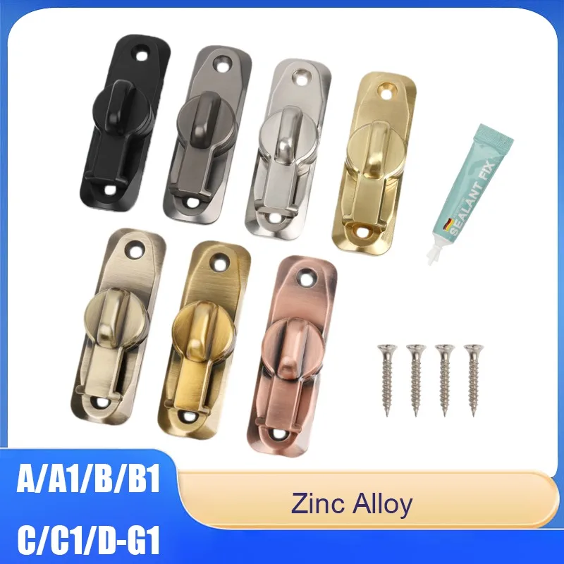 

1pcs Sliding Barn Door Lock 90/180 Degree Zinc Alloy Right-Angle Door Bolt Easy-Install Lock Home Security Lock Bolt Hardware