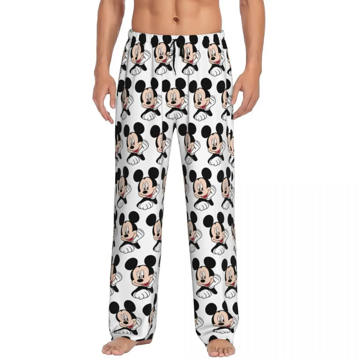 

Custom Print Mickey Mouse Cartoon Animation Pajama Pants for Men Sleep Sleepwear Bottoms with Pockets