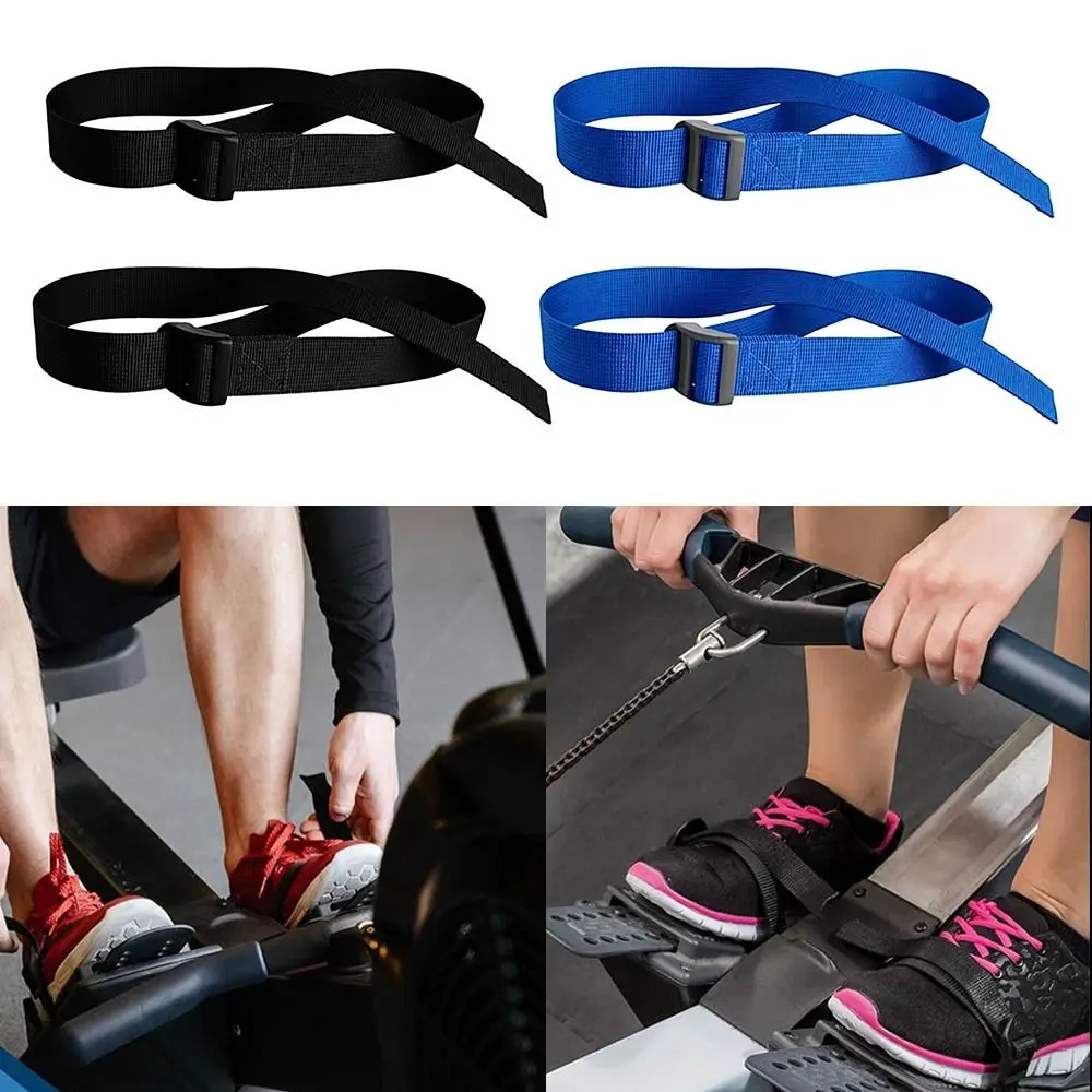 2pcs Adjustable Rowing Machine Feet Straps Quick Release Reinforced Rowers Fitness Foot Strap Durable Rowing Workout Band Gym