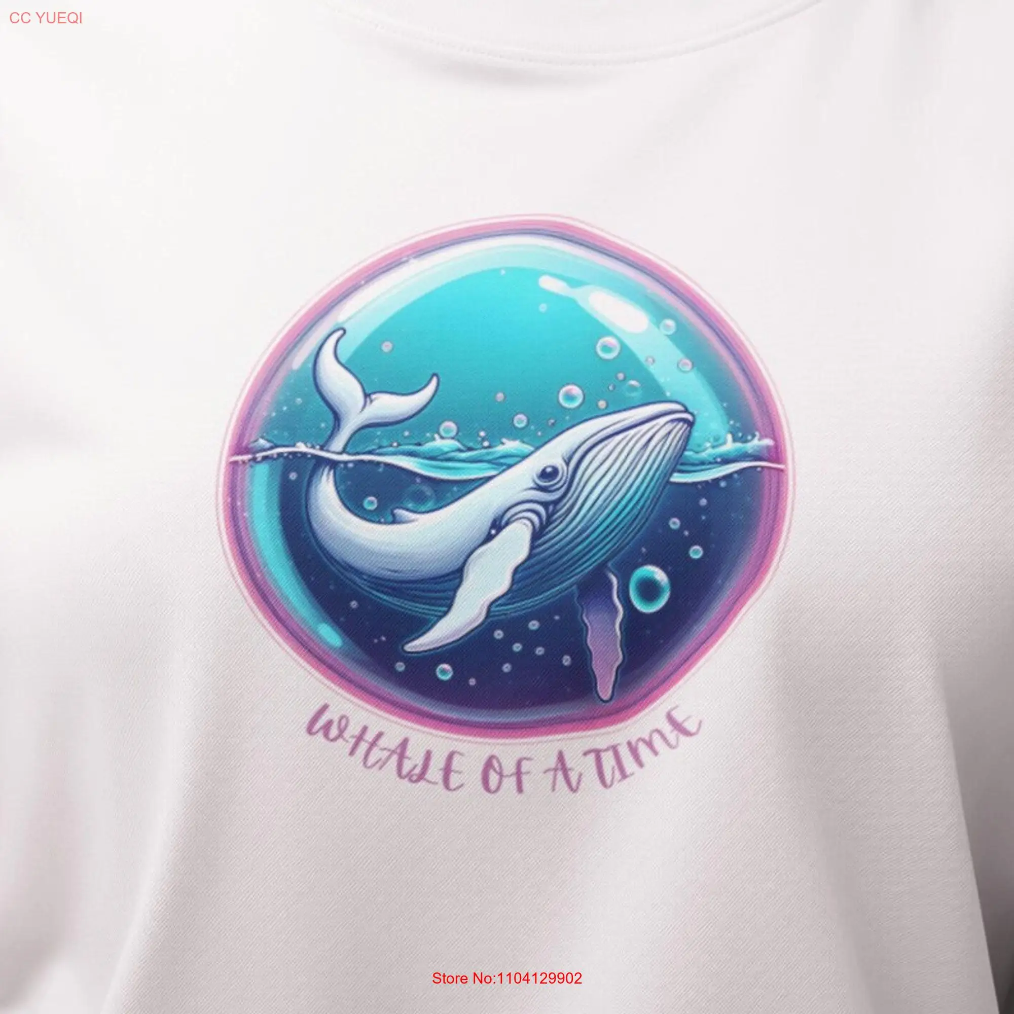 Whale of a Time T Shirt Neon Lovers Bubble long or short sleeves