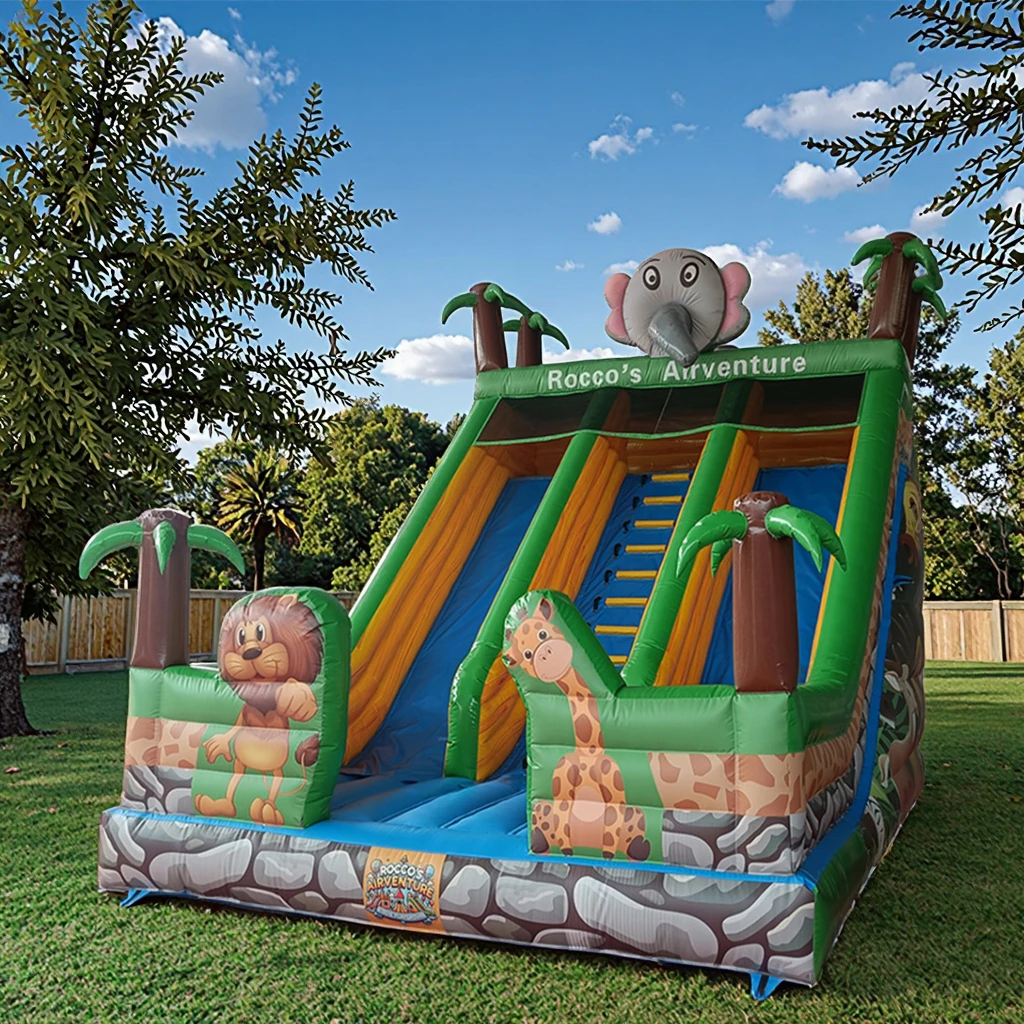 Indoor Outdoor Strong PVC Kids Jumping Slide Kids Inflatable Bouncy Slide 5m*7m*6m Inflatable Game