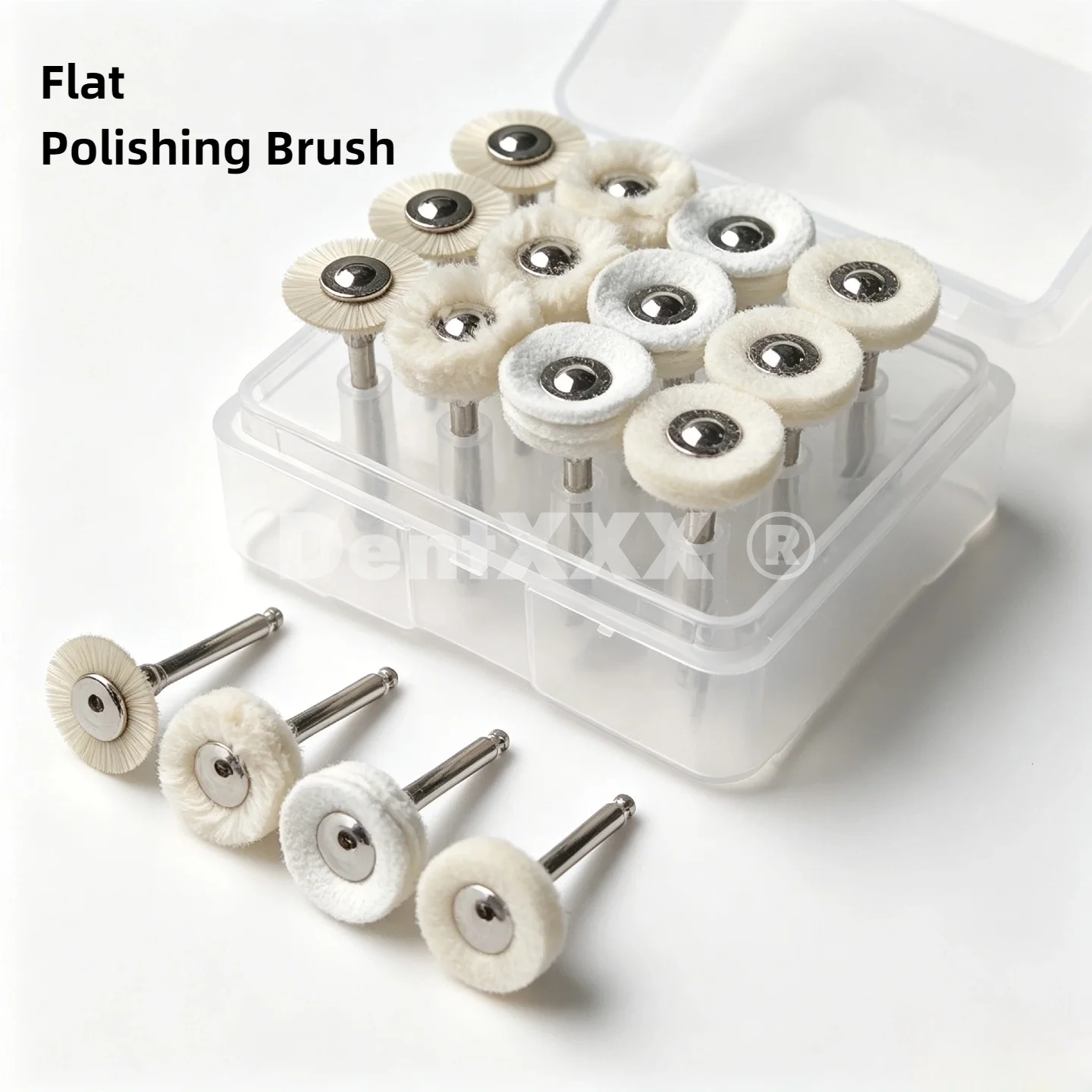 

12Pcs Flat Polishing Brush for Low-Speed, Leather Thread Polishing Accessories, 4 Types Industrial Abrasive Wheels, for Metal