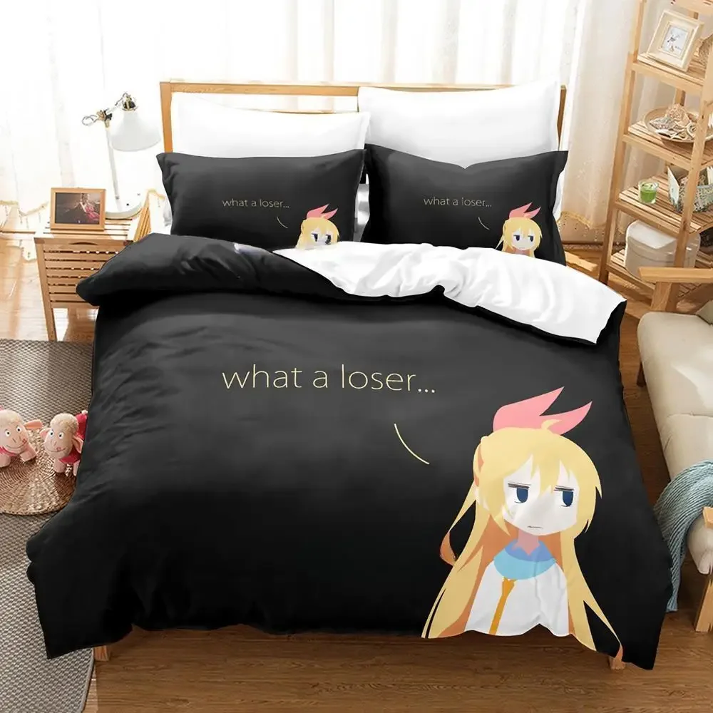 New Nisekoi Bedding Set Single Twin Full Queen King Size Bed Set Adult Kid Bedroom Duvetcover Sets 3D Print Anime Bed Sheet Set