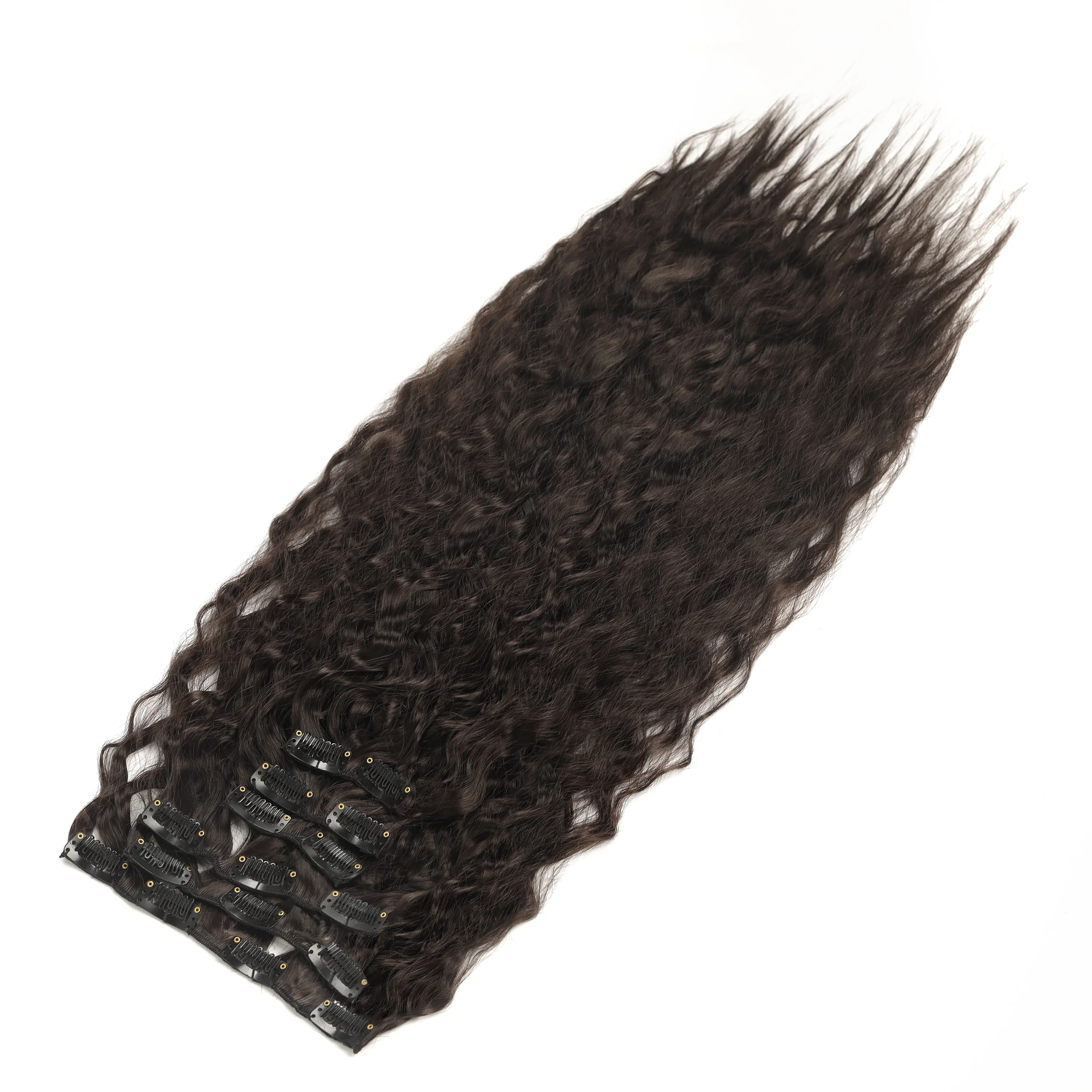 140g 24 Inch Curly Clip In Hair Extensions Synthetic Jerry Curly Clip Ins For Amazon.com : Curly Clip in Hair-Extensions Clips in-Human  main image 3