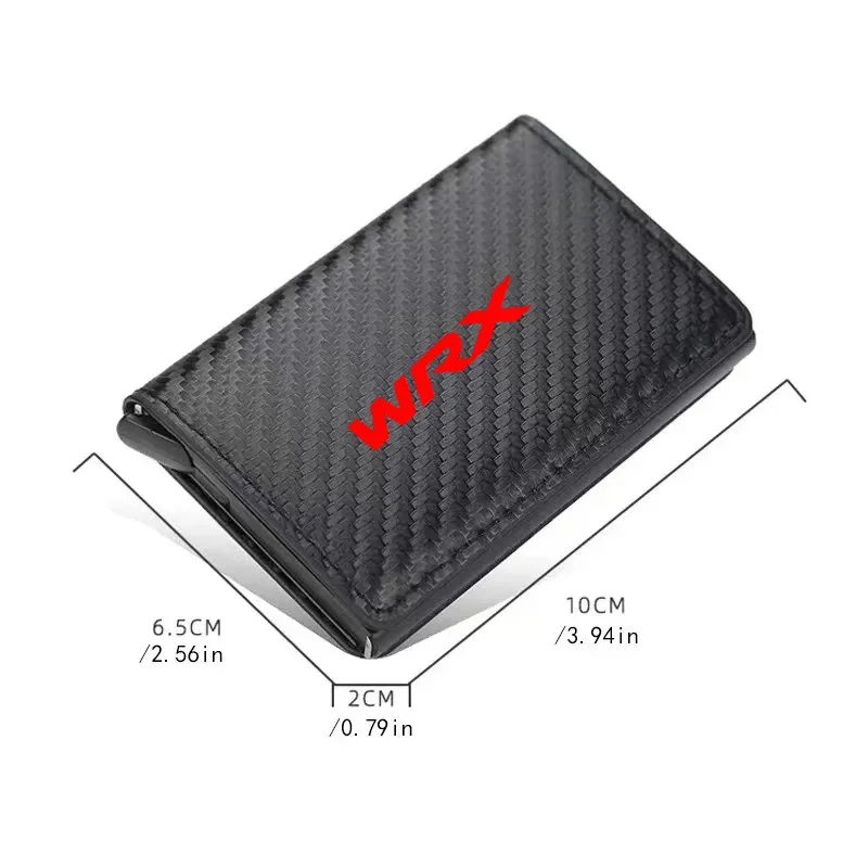 For Subaru Impreza Legacy WRX STI BRZ Forester Carbon Fiber Credit Card Holder Wallets Men Rfid Black Magic Trifold Leather