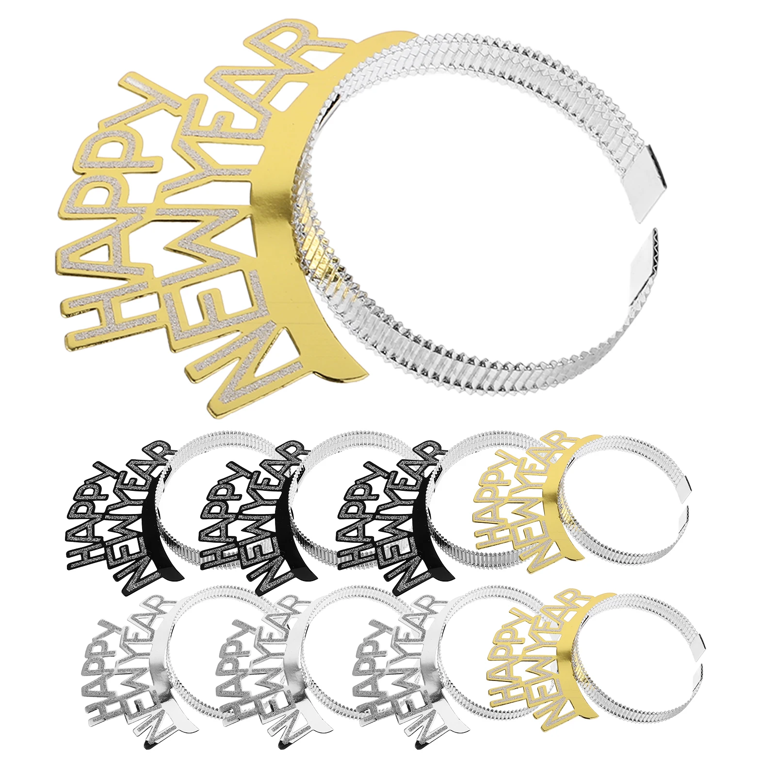 

9 Pcs New Year Headb Happy Sequins Hair Creative Hoops Headdress Party Supplies Accessories Lightweight Fun Atmosphere Photo