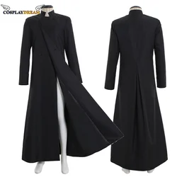 Men's Double Breasted Minister Choir Cassock Robe Clergy Pulpit Long Robe Cassock Clergy Vestment guy's windbreaker