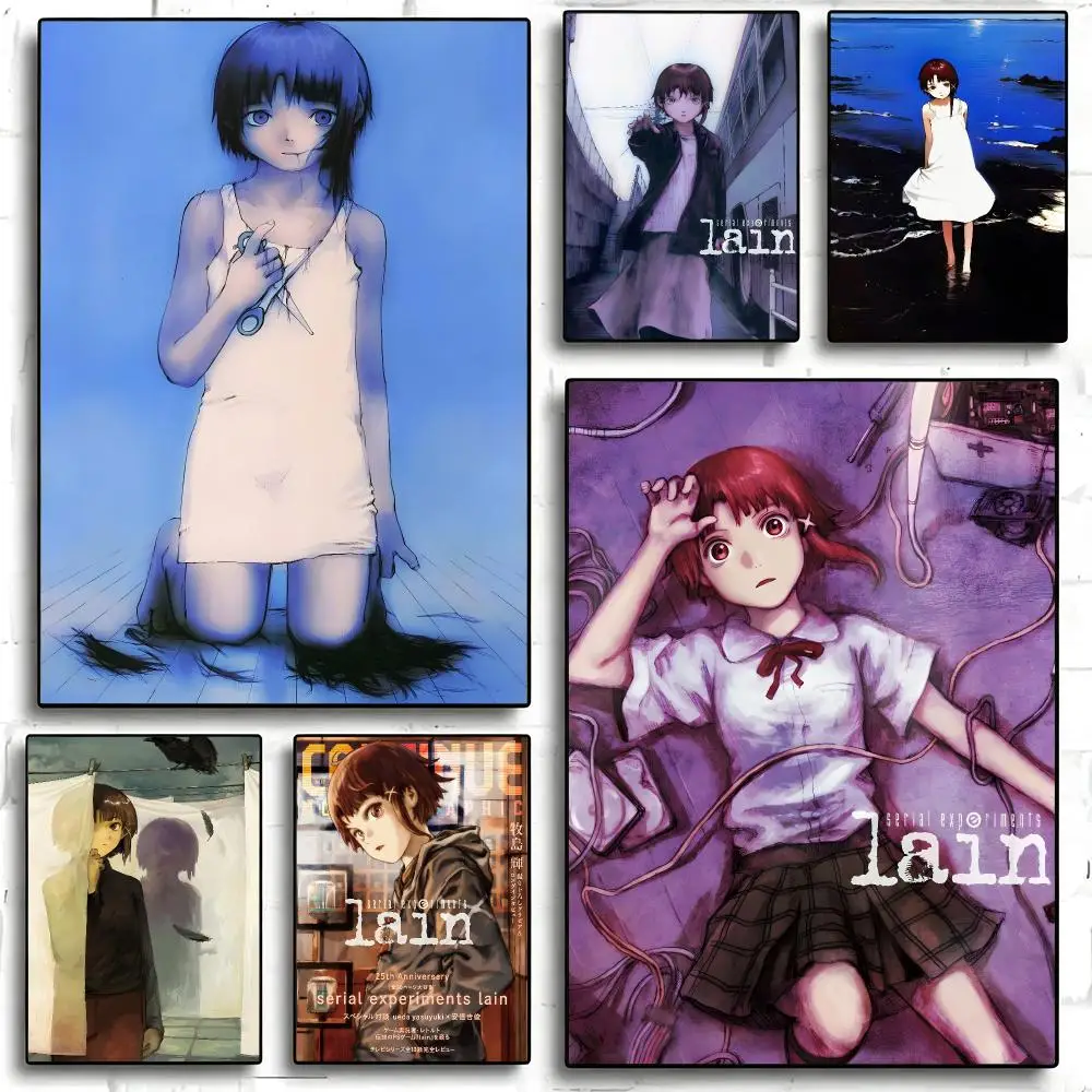 anime Serial Experiments Lain Poster Poster Waterproof HD Unframed Self‑Stick Decor Wall Art for Home Room Decoration Gift
