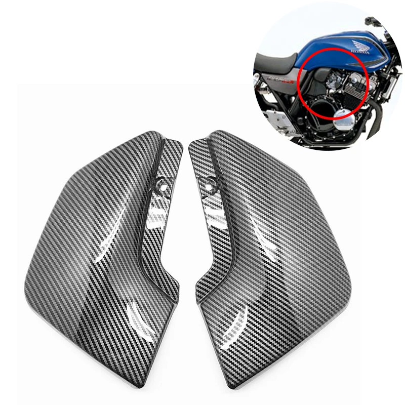 Motorcycle ABS PLASTIC Hydro Dipped Carbon Fiber Finish Fairing Body Battery Side Cover For HONDA CB 400 VTEC 1 2 1999-2002