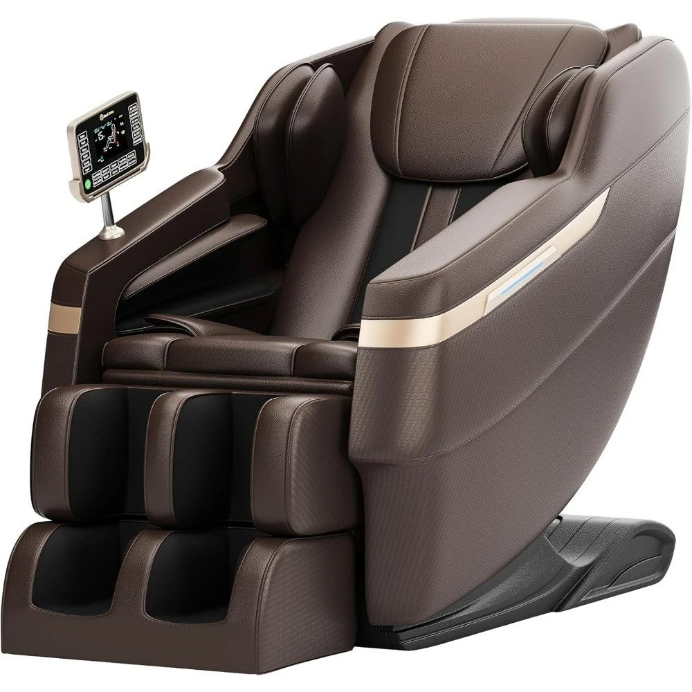 Full body massage chair, zero gravity acupressure massage lounge chair with lower back and calf heating function, LCD screen